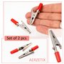 AЕRZETIX - C14171 - Lot de 5 Pinces/fiches crocodiles électriques isolées - longueur 53 mm - ouverture mâchoire max 14 mm - fich