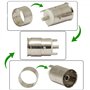 AЕRZETIX - C69057 - Lot de 2 Connecteurs d'antenne RF femelle droit - à souder - adaptateur
