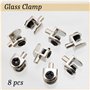 AERZETIX - C41752 - Lot de 8 Taquets à enfoncer pour glace 2-6 mm - patte support de fixation d'étagère en vitre - pince à verre