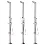 WKIEQACO Home & Garden Meuble de douche de jardin en acier inoxydable avec base grise 225 cm