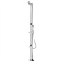WKIEQACO Home & Garden Meuble de douche de jardin en acier inoxydable avec base grise 225 cm