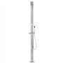 WKIEQACO Home & Garden Meuble de douche de jardin en acier inoxydable avec base grise 225 cm