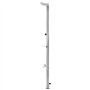 WKIEQACO Home & Garden Meuble de douche de jardin en acier inoxydable avec base grise 225 cm
