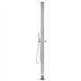 WKIEQACO Home & Garden Meuble de douche de jardin en acier inoxydable avec base grise 225 cm