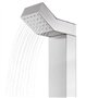 WKIEQACO Home & Garden Meuble de douche de jardin en acier inoxydable avec base grise 225 cm
