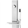 WKIEQACO Home & Garden Meuble de douche de jardin en acier inoxydable avec base grise 225 cm