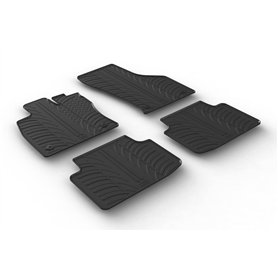 Set tapis de caoutchouc compatible avec Volkswagen Passat 3G Sedan/Variant 2014- (T profil 4-pièces + clips de montage)