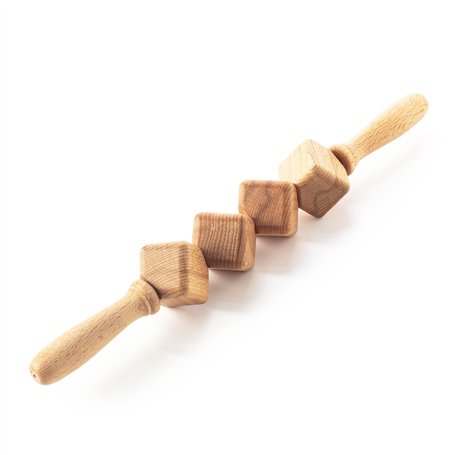 Tuuli Accessories Anti Cellulite Masseur Rouleau à Cubes de Massage Appareil Maderothérapie Bois 40 cm