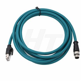 HangTon Industrial Machinery Câble d'alimentation Ethernet RJ45 4 broches D-Code RJ45 Câble réseau blindé étanche Capteur encode