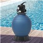 WKIEQACO Mobilier de piscine Filtre à sable avec valve 6 positions Bleu 460 mm