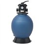 WKIEQACO Mobilier de piscine Filtre à sable avec valve 6 positions Bleu 460 mm
