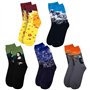 4 Paires Chaussettes Femme Fantaisie Cotton avec un Motif Unique de Peinture à L'huile Rigolotes Cadeaux pour les Femmes Taille 