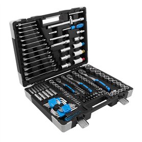 Karcher Jeu de clés à cliquet 157 pièces 1/4" + 3/8" + 1/2" avec outil en chrome vanadium
