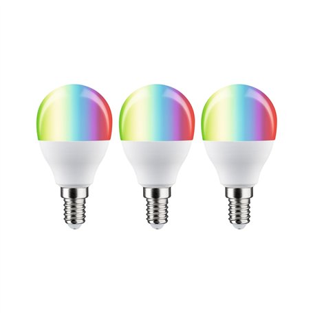 Paulmann 29154 Standard 230 V Smart Home Zigbee LED sphérique E14 3x470lm 3x5W RGBW+ gradable Dépoli Kit