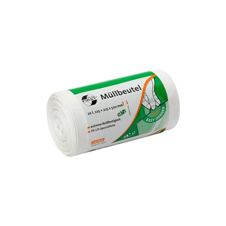 Lot de 50 sacs poubelle en PEBD Blanc 20 l