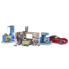 bruder 62111 - Station-service Bworld avec pompe à essence
