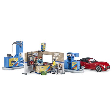 bruder 62111 - Station-service Bworld avec pompe à essence