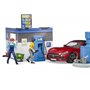 bruder 62111 - Station-service Bworld avec pompe à essence, station de recharge pour voitures électriques, station de lavage, po