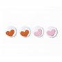 12 Yeux de biche en Forme de Coeur en Orange et Rose