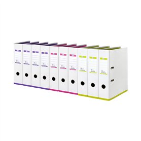 Elba My Color Lot de 10 Classeurs à levier A4 Blanc