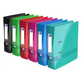 OXFORD Classeur à Levier Color Life A4XL Dos 90mm 2 Anneaux en D Couverture Carte Pelliculée Coloris Assortis