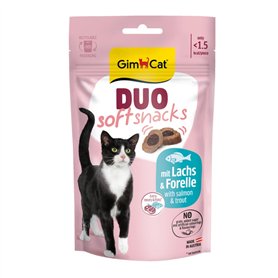 GimCat Duo Soft Snacks au Saumon et à la Truite - Combinaison Visible de Deux délicieuses Saveurs - 1 Sachet (1 x 50 g)