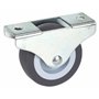 Dörner + Helmer Lot de 4 Roulettes Fixes pour Meubles - 50 mm x 19 mm - Capacité de Charge de 165 kg - Roue en TPE - Fixation Di