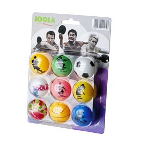 JOOLA FAN Balles de tennis de table Blister de 9 balles Multicolore