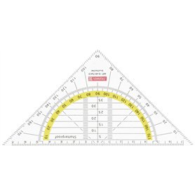 Brunnen 104975401 Équerre de géométrie incassable pour l'école et le bureau Transparent 16 cm