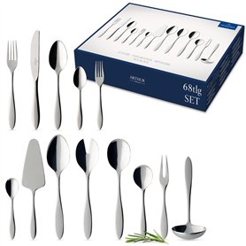 Villeroy & Boch – Arthur Ménagère Couverts 68 Pièces Pour 12 Personnes Argent/Platine