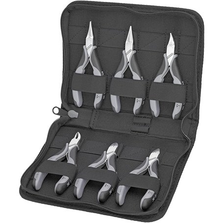 Knipex Jeu de pinces électroniques avec outils pour travaux sur composants électroniques 220 mm 00 20 17