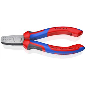 KNIPEX 97 62 145 A Pince à sertir pour embouts de câble avec poignées Confort 145 mm