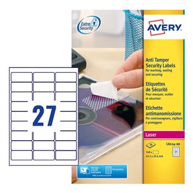 AVERY - 540 Étiquettes Sécurité Ultra-Résistantes Blanches Personnalisables - Format 63