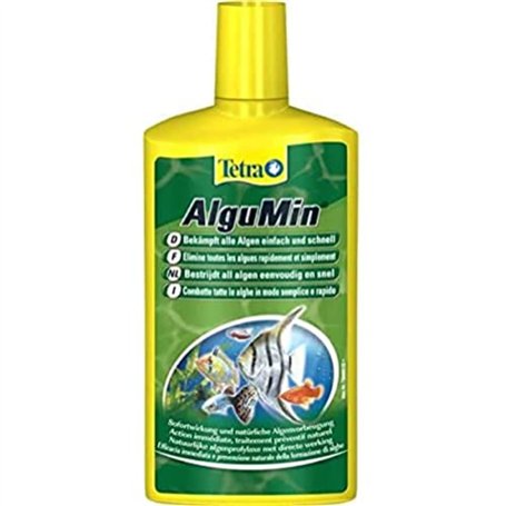 Tetra AlguMin – Elimine rapidement tous types d’algues - Traitement et prévention – Formule liquide – Préserve la flore de l’aqu