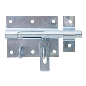 Alberts 137083 Verrou porte-cadenas | avec gâche attachée | zingué | plaque 80 x 64 mm | Ø du boulon 11