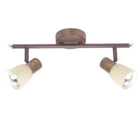 BRILLIANT lampe Luca spot tube 2 flg vieux cuivre/champagne | 2x R50