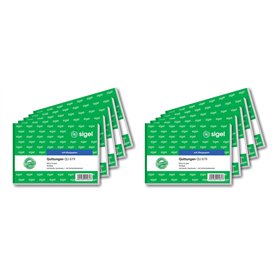 Sigel QU619 Carnet de reçus A6 orientation paysage 10 feuilles