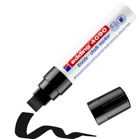 edding 4090 Marqueur craie liquide - noir - 1 feutre craie liquide - pointe biseautée 4-15 mm - feutre craie effacable pour écri