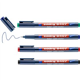 edding 8407 set de marqueurs de câbles - 4 stylos - pointe ronde fine