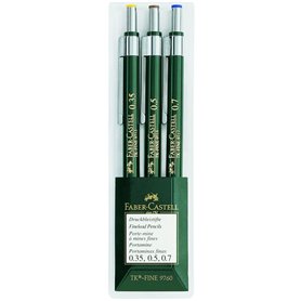 Faber-Castell 136030 Porte-mines TK-FINE - pochette de 3 (0.3; 0.5; 0.7)