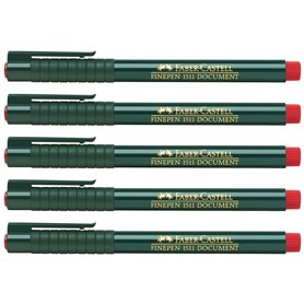 FABER-CASTELL Finepen 205006 Lot de 5 feutres à pointe fine 0