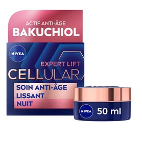 NIVEA Cellular Expert Lift - Soin Visage Anti-AgeLissant - Crème De Nuit - Lisse & Réduit Les Rides - Collagène Booster - Acide