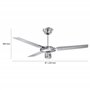 PROFI CARE PC DVL 3071 - Ventilateur de plafond - 3 pales - 122cm – Circulation d’air optimale - Chrome 330710