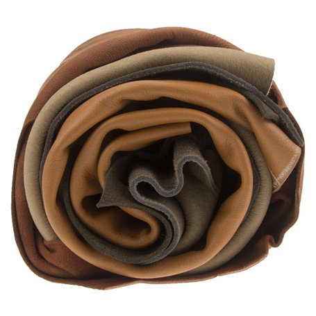 Chutes de cuir de 1 kg Nuances de marron assorties Format A3 Idéales pour tous les travaux manuels comme la réparation de sacs o