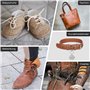 Langlauf Schuhbedarf® Morceaux de cuir extra grands Lot de 2 pièces, marron - 1 kg - Dimensions min. de toutes les pièces au tot