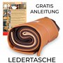 Langlauf Schuhbedarf® Morceaux de cuir extra grands Lot de 2 pièces, marron - 1 kg - Dimensions min. de toutes les pièces au tot