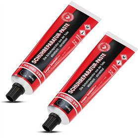 Langlauf Schuhbedarf Pâte de réparation pour chaussures et semelles I Kit de réparation pour talons (noir-brun) I Caoutchouc liq