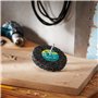 wolfcraft 1674000 1 Roue de Décapage Universelle Ø 100 Mm, Queue Ø 6 Mm, Hauteur Polissoir 13 Mm argent