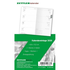 520-6198 Recharge de calendrier 2025 pour planificateur de poche type 560 8