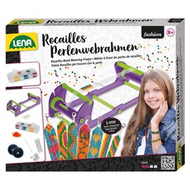 Lena 42722 Cadre à tisser de perles de rocaille pour enfants à partir de 8 ans - Cadre à tisser pour fabriquer des bracelets de